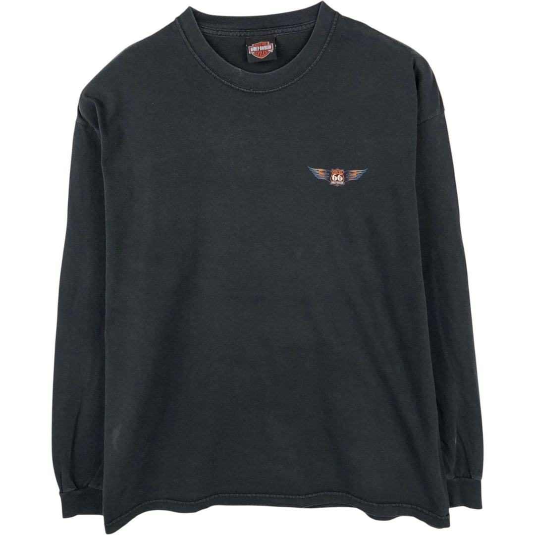 Harley-Davidson Motorcycle Long Sleeve T-Shirt, Men's Size L unclear black type Vintage Second Hand