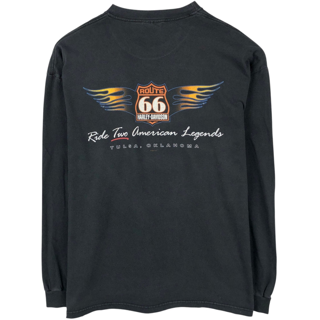 Harley-Davidson Motorcycle Long Sleeve T-Shirt, Men's Size L unclear black type Vintage Second Hand