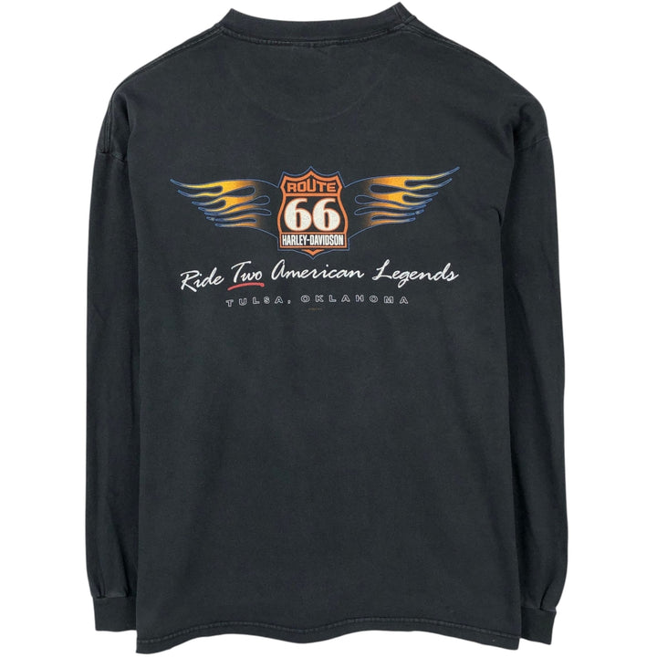 Harley-Davidson Motorcycle Long Sleeve T-Shirt, Men's Size L unclear black type Vintage Second Hand