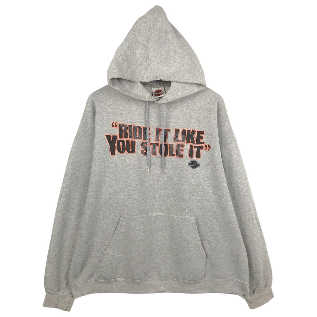 Harley-Davidson Advertising Pullover Hoodie, Men's XL cotton gray type Vintage Second Hand