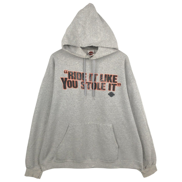 Harley-Davidson Advertising Pullover Hoodie, Men's XL cotton gray type Vintage Second Hand