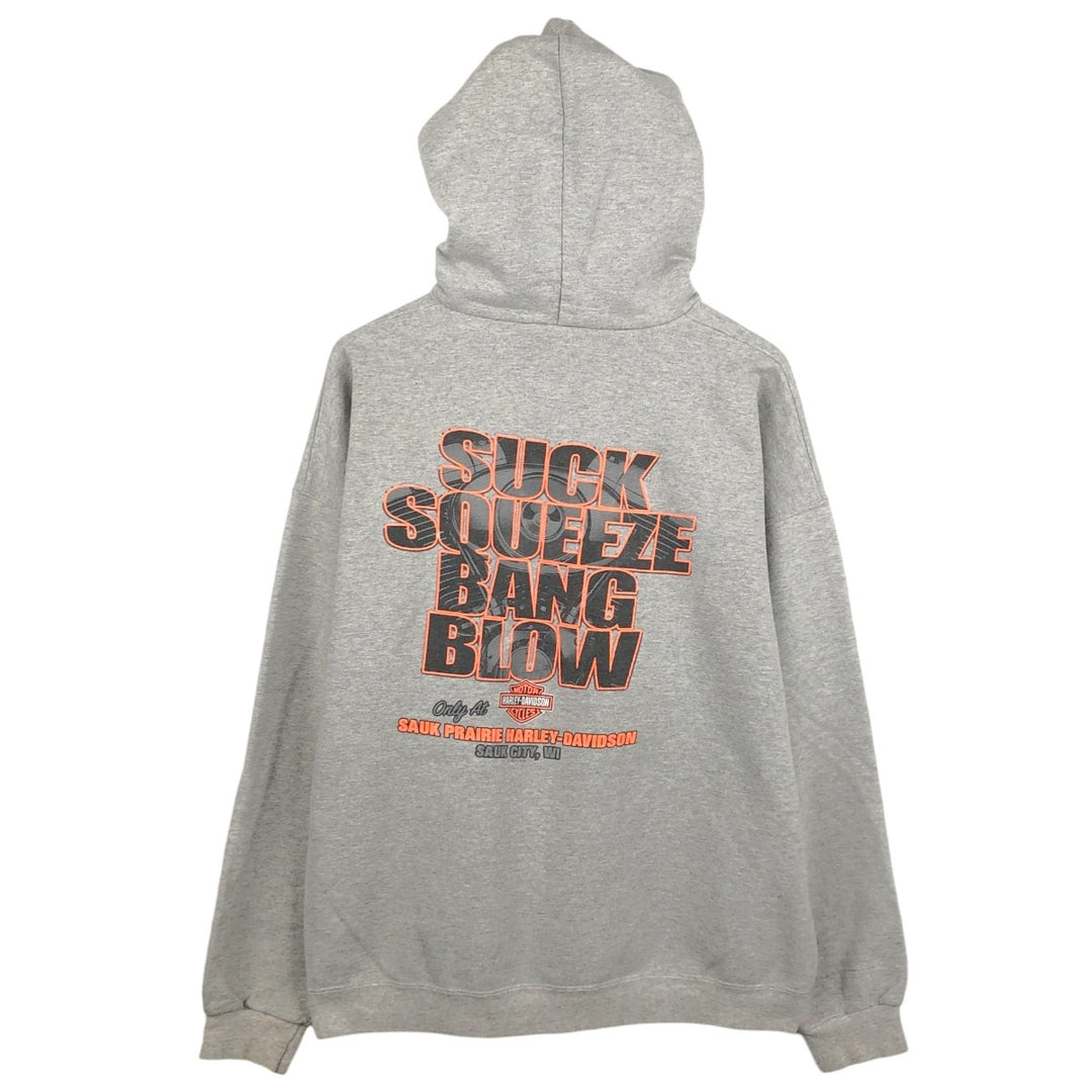 Harley-Davidson Advertising Pullover Hoodie, Men's XL cotton gray type Vintage Second Hand