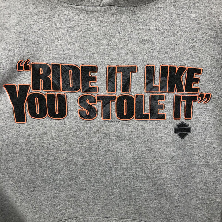 Harley-Davidson Advertising Pullover Hoodie, Men's XL cotton gray type Vintage Second Hand