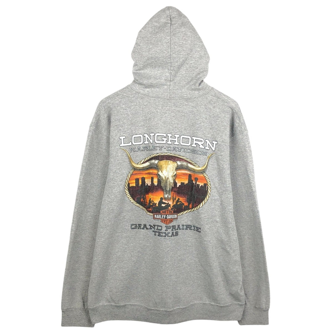 Harley-Davidson Advertising Pullover Hoodie, Men's XL cotton gray type Vintage Second Hand