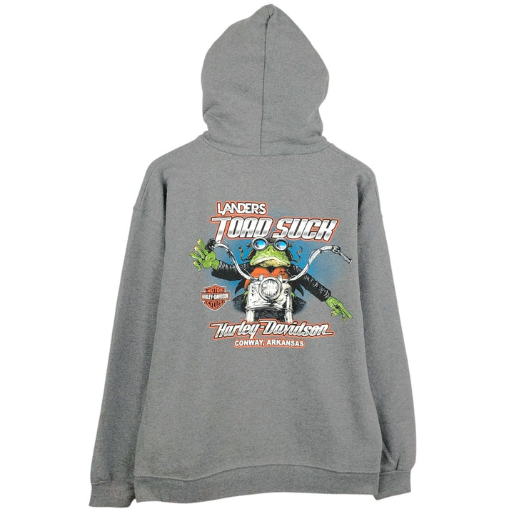 Harley-Davidson Advertising Pullover Hoodie, Men's Size Medium cotton gray type Vintage Second Hand