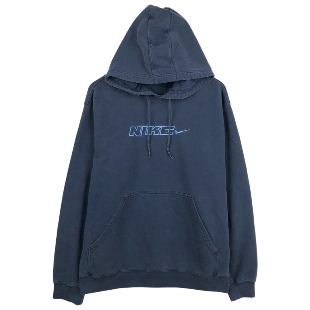 90s-00'S Nike Sweatshirt Pullover Hoodie, Men's XL equivalent, Vintage cotton navy blue type Vintage Second Hand