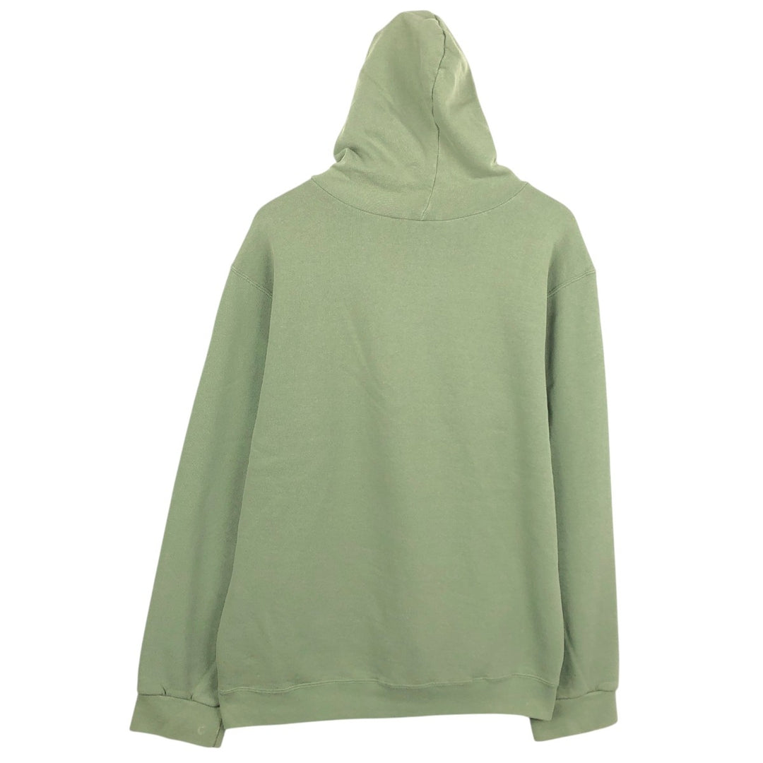 90s-00'S Nike Center Logo Sweatshirt Pullover Hoodie, Men's Size L (Equivalent), Vintage cotton green type yellow green Vintage Second Hand