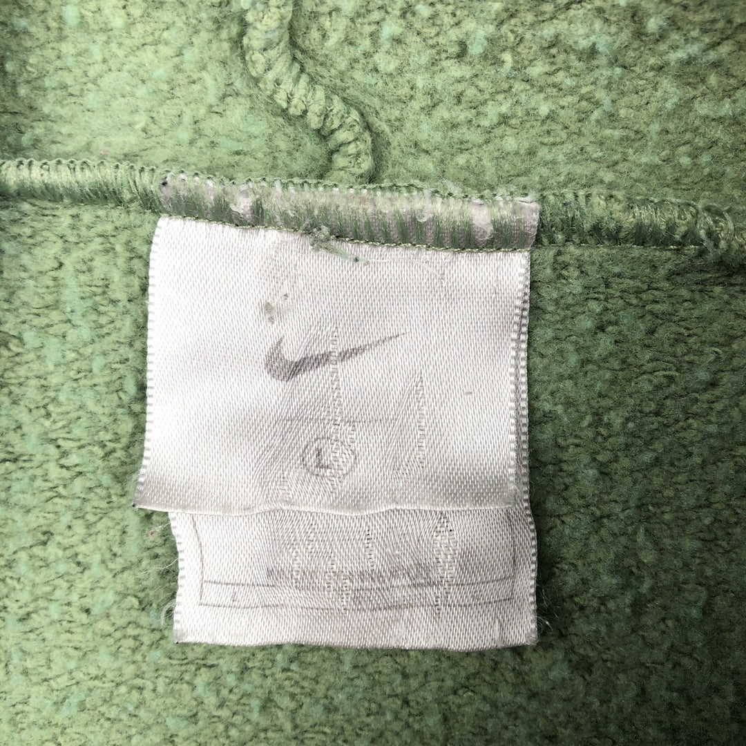 90s-00'S Nike Center Logo Sweatshirt Pullover Hoodie, Men's Size L (Equivalent), Vintage cotton green type yellow green Vintage Second Hand