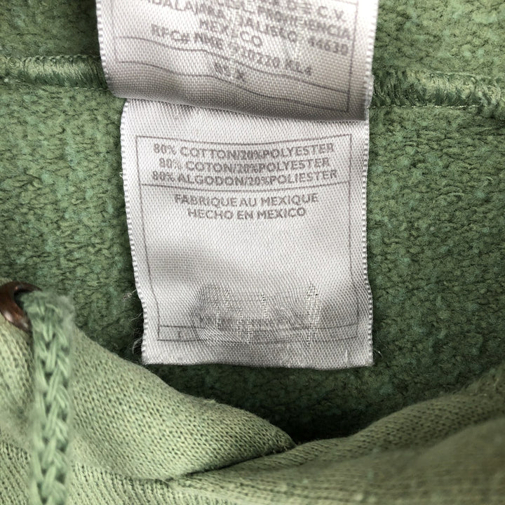 90s-00'S Nike Center Logo Sweatshirt Pullover Hoodie, Men's Size L (Equivalent), Vintage cotton green type yellow green Vintage Second Hand