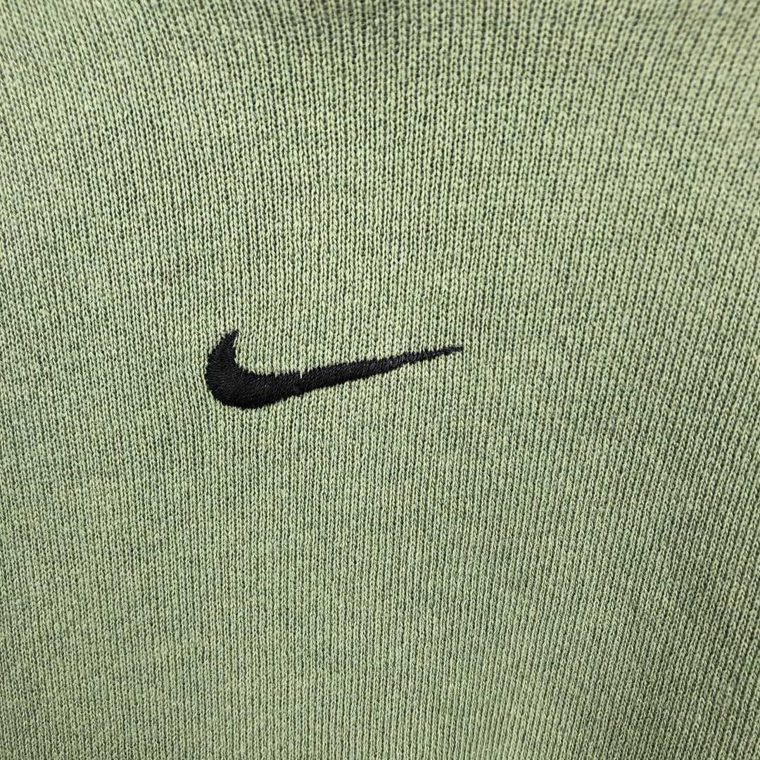 90s-00'S Nike Center Logo Sweatshirt Pullover Hoodie, Men's Size L (Equivalent), Vintage cotton green type yellow green Vintage Second Hand