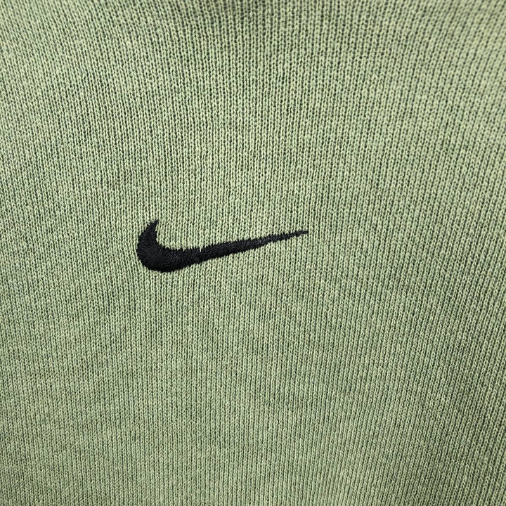 90s-00'S Nike Center Logo Sweatshirt Pullover Hoodie, Men's Size L (Equivalent), Vintage cotton green type yellow green Vintage Second Hand