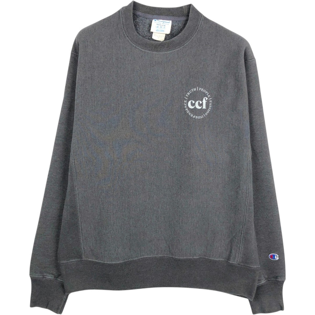 Champion REVERSE WEAVE Reverse Weave Printed Sweatshirt Trainer Men's M size cotton Charcoal Vintage Second Hand