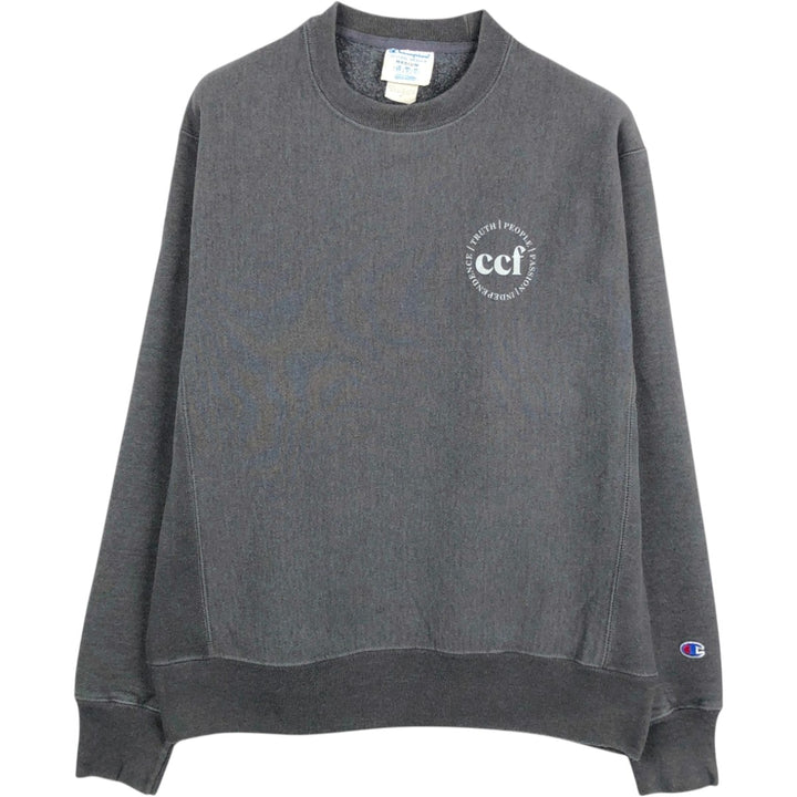 Champion REVERSE WEAVE Reverse Weave Printed Sweatshirt Trainer Men's M size cotton Charcoal Vintage Second Hand
