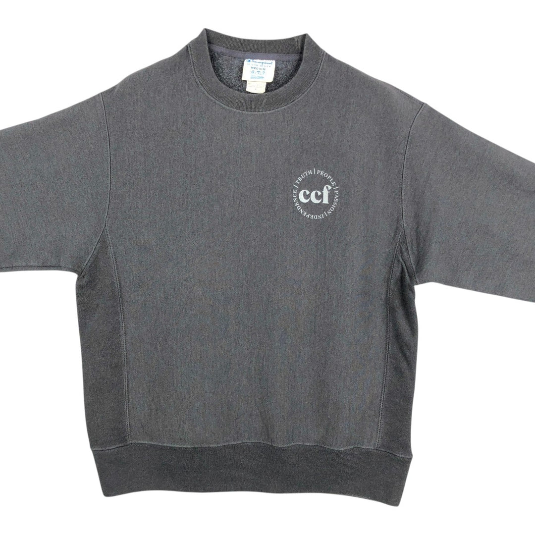 Champion REVERSE WEAVE Reverse Weave Printed Sweatshirt Trainer Men's M size cotton Charcoal Vintage Second Hand