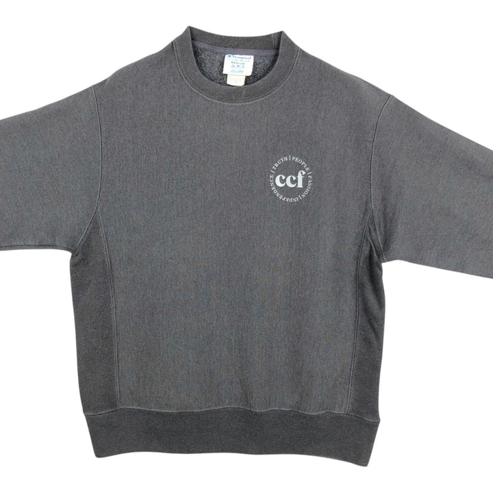 Champion REVERSE WEAVE Reverse Weave Printed Sweatshirt Trainer Men's M size cotton Charcoal Vintage Second Hand