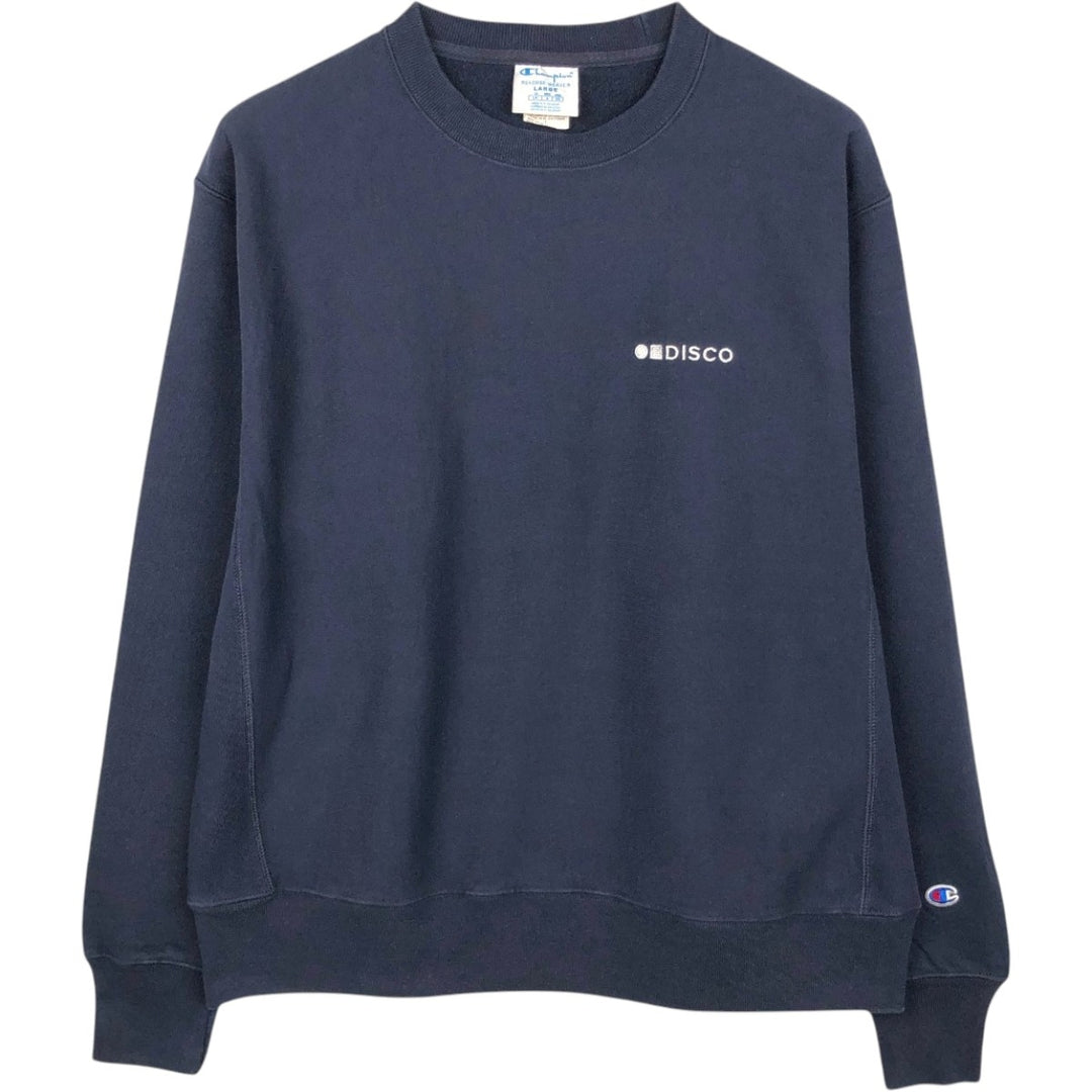 Champion Reverse Weave Logo Sweatshirt, Men's Size L cotton navy blue type Vintage Second Hand