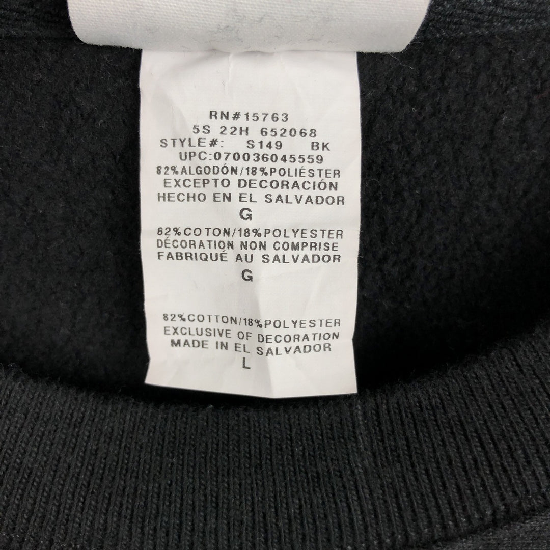 Champion REVERSE WEAVE DECARO'S PIZZERIA advertising sweatshirt, men's size L (approx.) cotton black type Vintage Second Hand