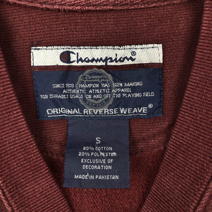 2000'S Champion Original Reverse Weave College Sweatshirt, Men's Size Small cotton burgundy type Vintage Second Hand