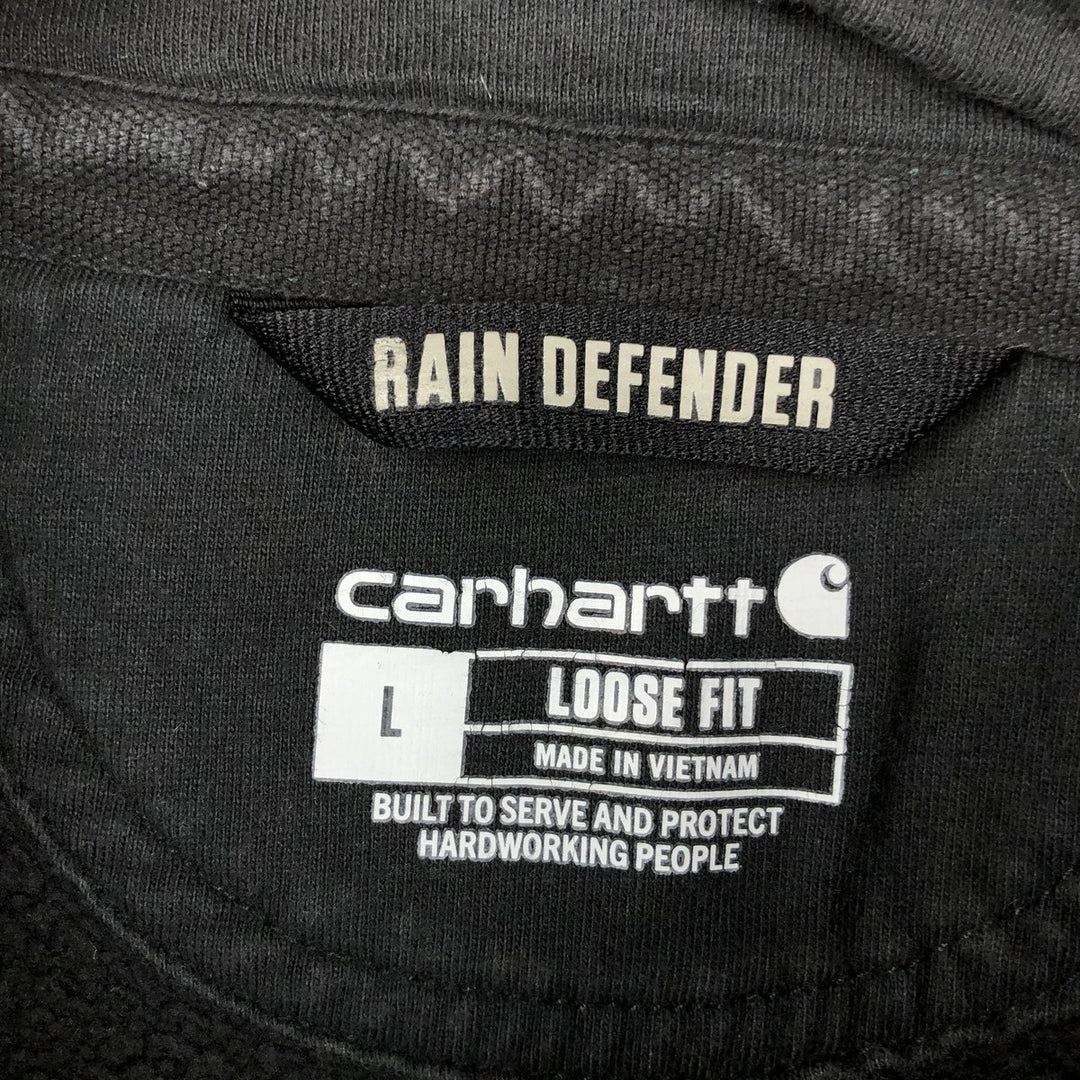 Carhartt Robert B. Our Co., Inc. Half-Zip Advertising Sweatshirt Pullover Hoodie, Men's Size L (approx.) cotton black type Vintage Second Hand