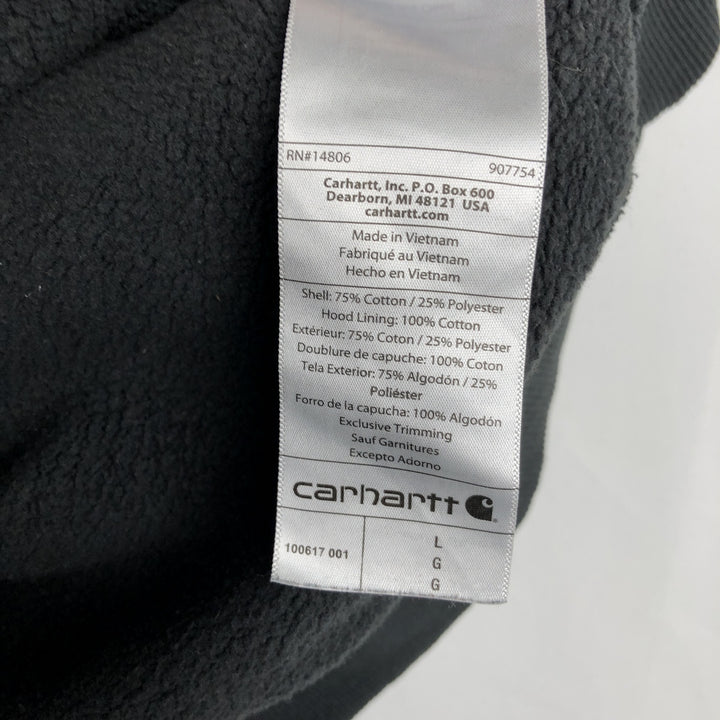 Carhartt Robert B. Our Co., Inc. Half-Zip Advertising Sweatshirt Pullover Hoodie, Men's Size L (approx.) cotton black type Vintage Second Hand