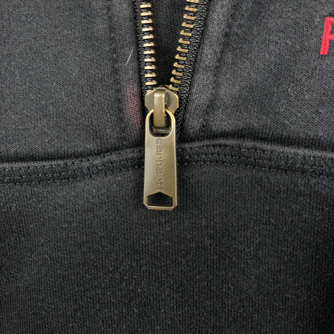 Carhartt Robert B. Our Co., Inc. Half-Zip Advertising Sweatshirt Pullover Hoodie, Men's Size L (approx.) cotton black type Vintage Second Hand
