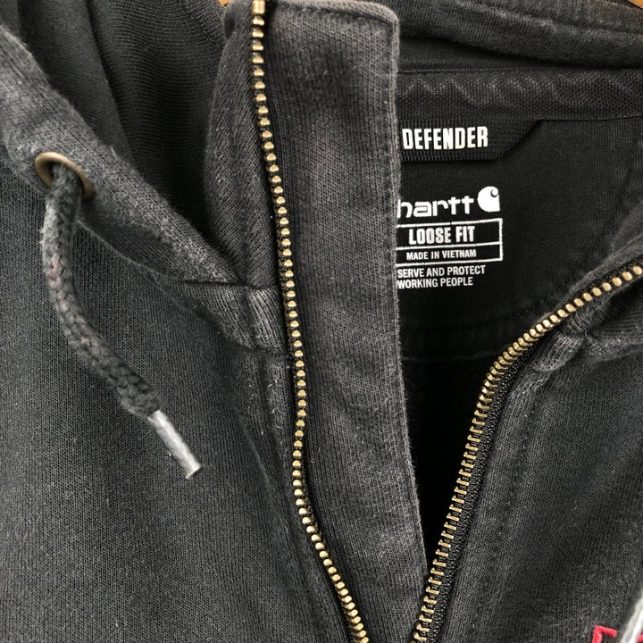 Carhartt Robert B. Our Co., Inc. Half-Zip Advertising Sweatshirt Pullover Hoodie, Men's Size L (approx.) cotton black type Vintage Second Hand