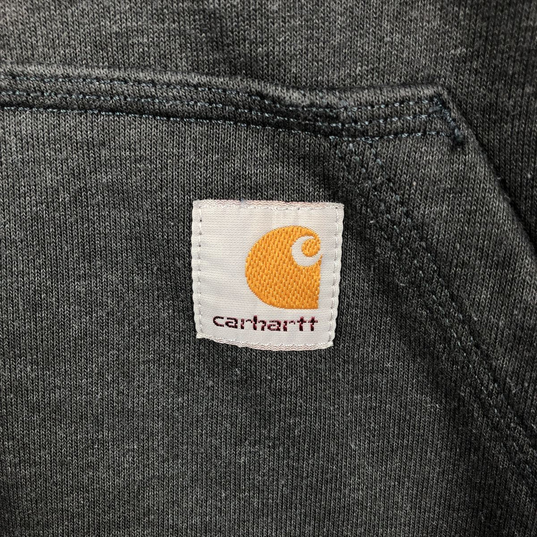 Carhartt Above and Beyond Heating and Air Conditioning YORK Advertising Sweat Half-Zip Hoodie cotton Charcoal Vintage Second Hand