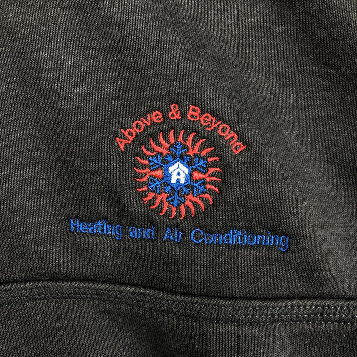 Carhartt Above and Beyond Heating and Air Conditioning YORK Advertising Sweat Half-Zip Hoodie cotton Charcoal Vintage Second Hand