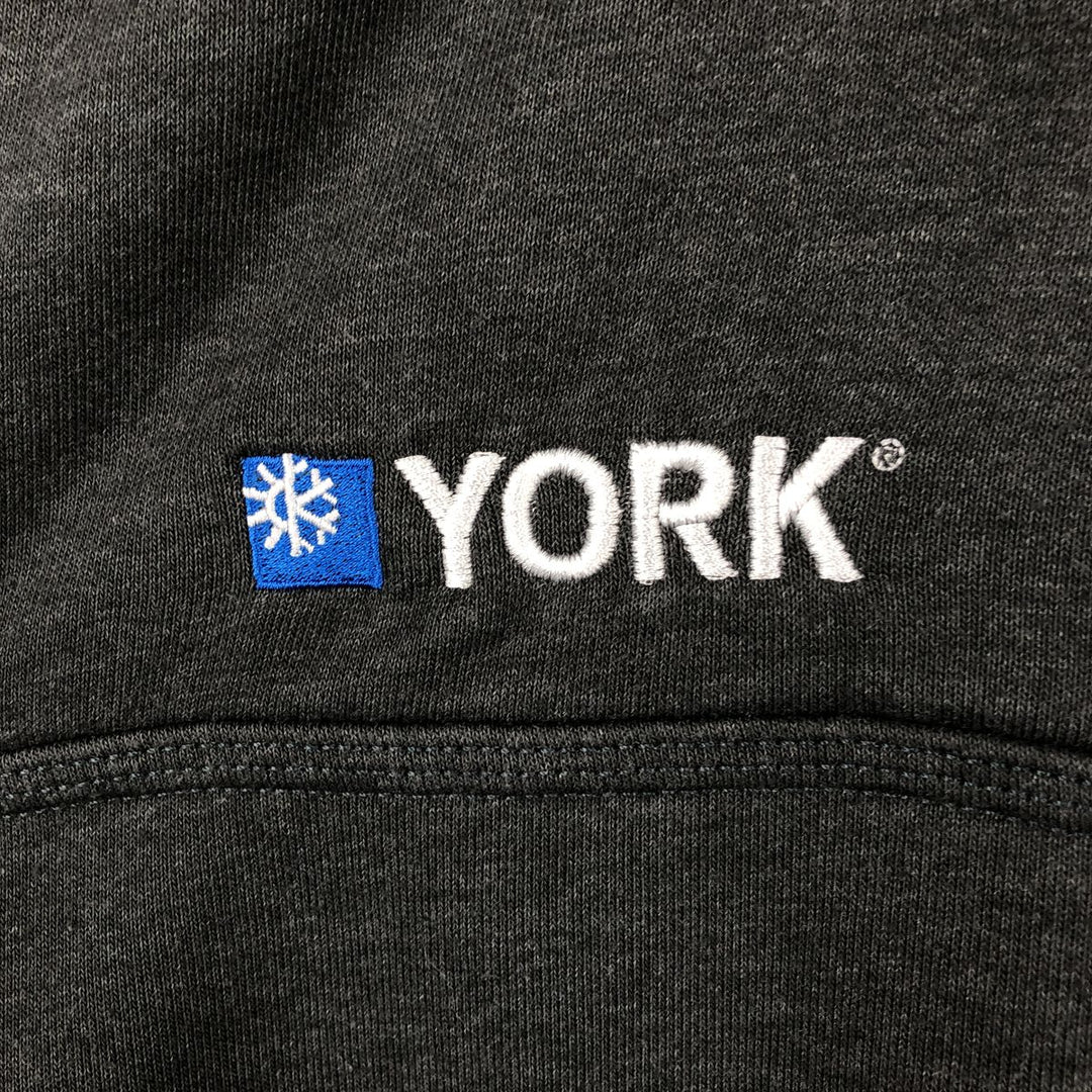 Carhartt Above and Beyond Heating and Air Conditioning YORK Advertising Sweat Half-Zip Hoodie cotton Charcoal Vintage Second Hand