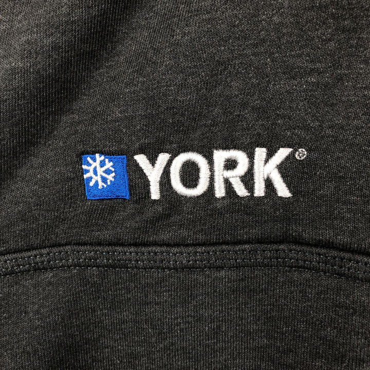 Carhartt Above and Beyond Heating and Air Conditioning YORK Advertising Sweat Half-Zip Hoodie cotton Charcoal Vintage Second Hand