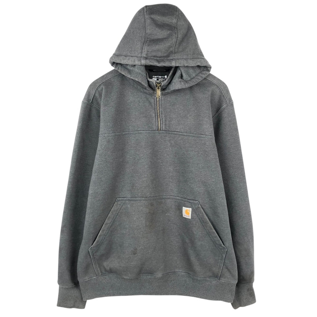 Carhartt Loose Fit Rain Defender Sweat Half-Zip Hoodie (Men's Size L) cotton Charcoal Vintage Second Hand