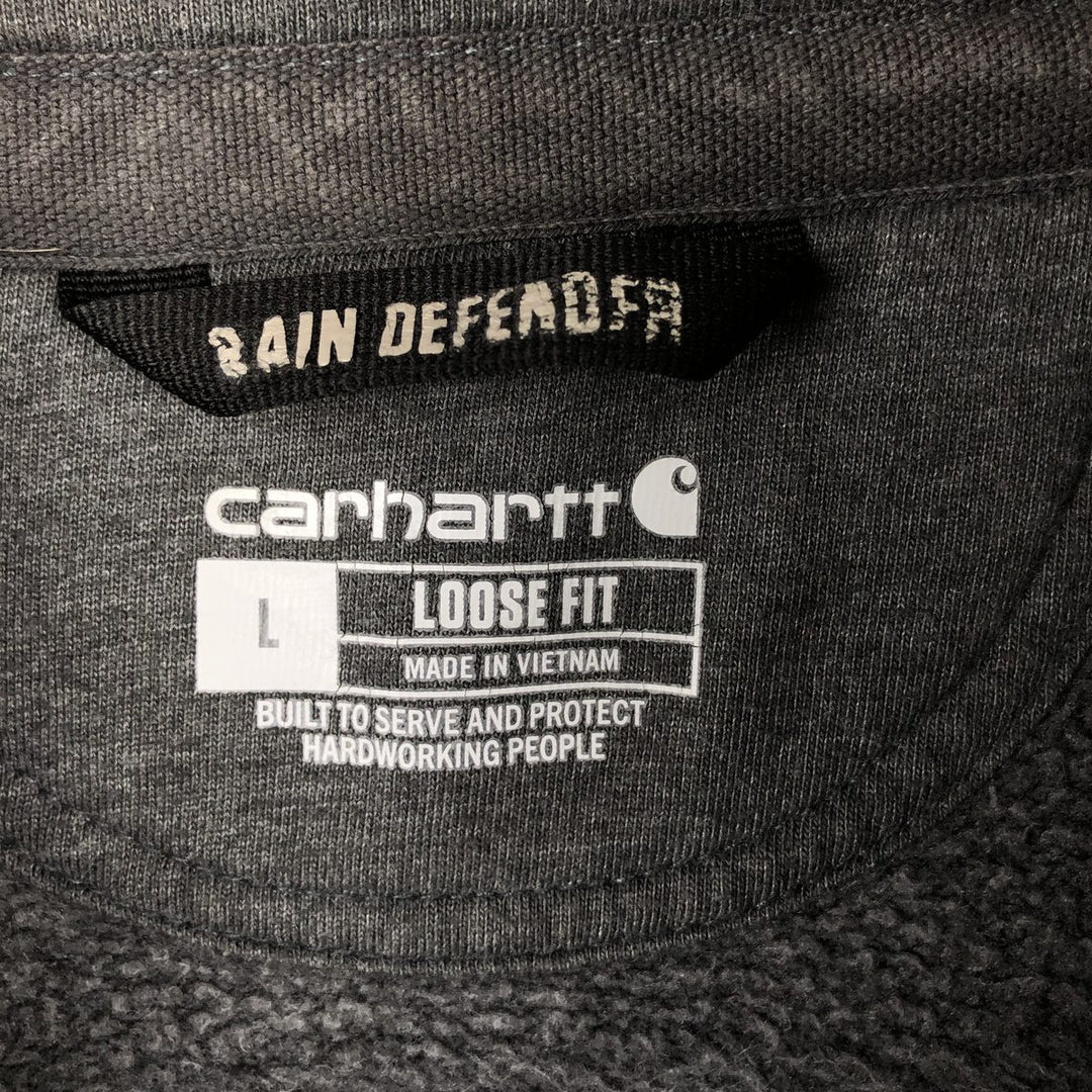 Carhartt Loose Fit Rain Defender Sweat Half-Zip Hoodie (Men's Size L) cotton Charcoal Vintage Second Hand