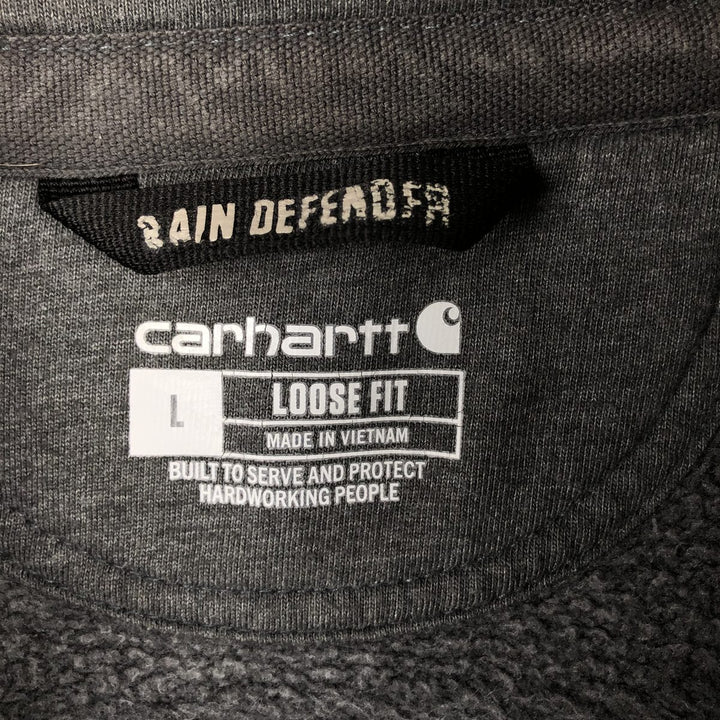 Carhartt Loose Fit Rain Defender Sweat Half-Zip Hoodie (Men's Size L) cotton Charcoal Vintage Second Hand