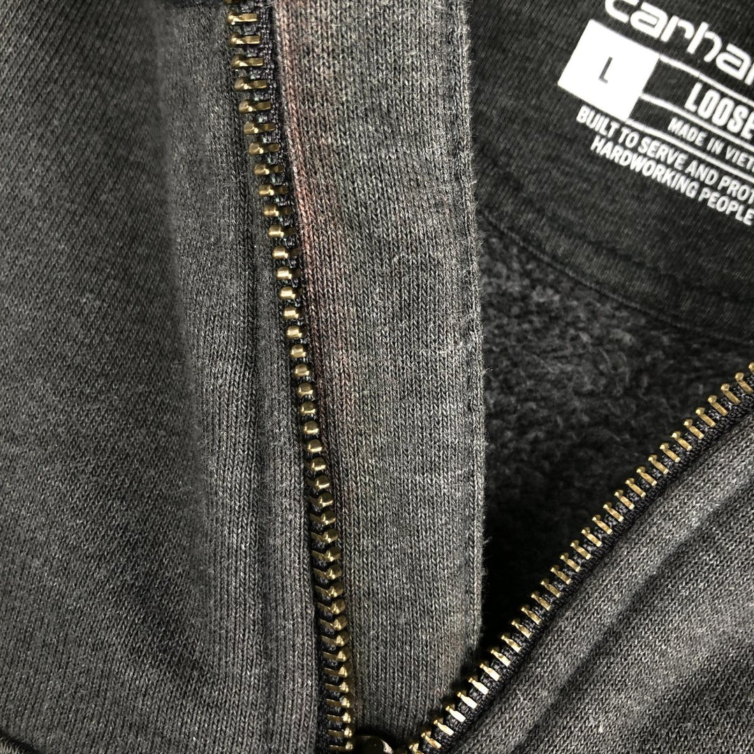 Carhartt Loose Fit Rain Defender Sweat Half-Zip Hoodie (Men's Size L) cotton Charcoal Vintage Second Hand