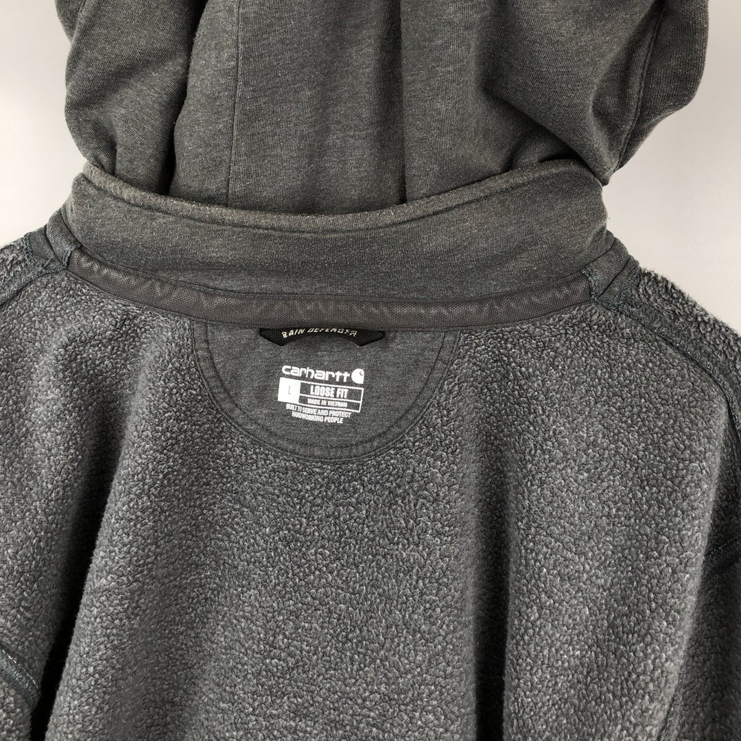 Carhartt Loose Fit Rain Defender Sweat Half-Zip Hoodie (Men's Size L) cotton Charcoal Vintage Second Hand