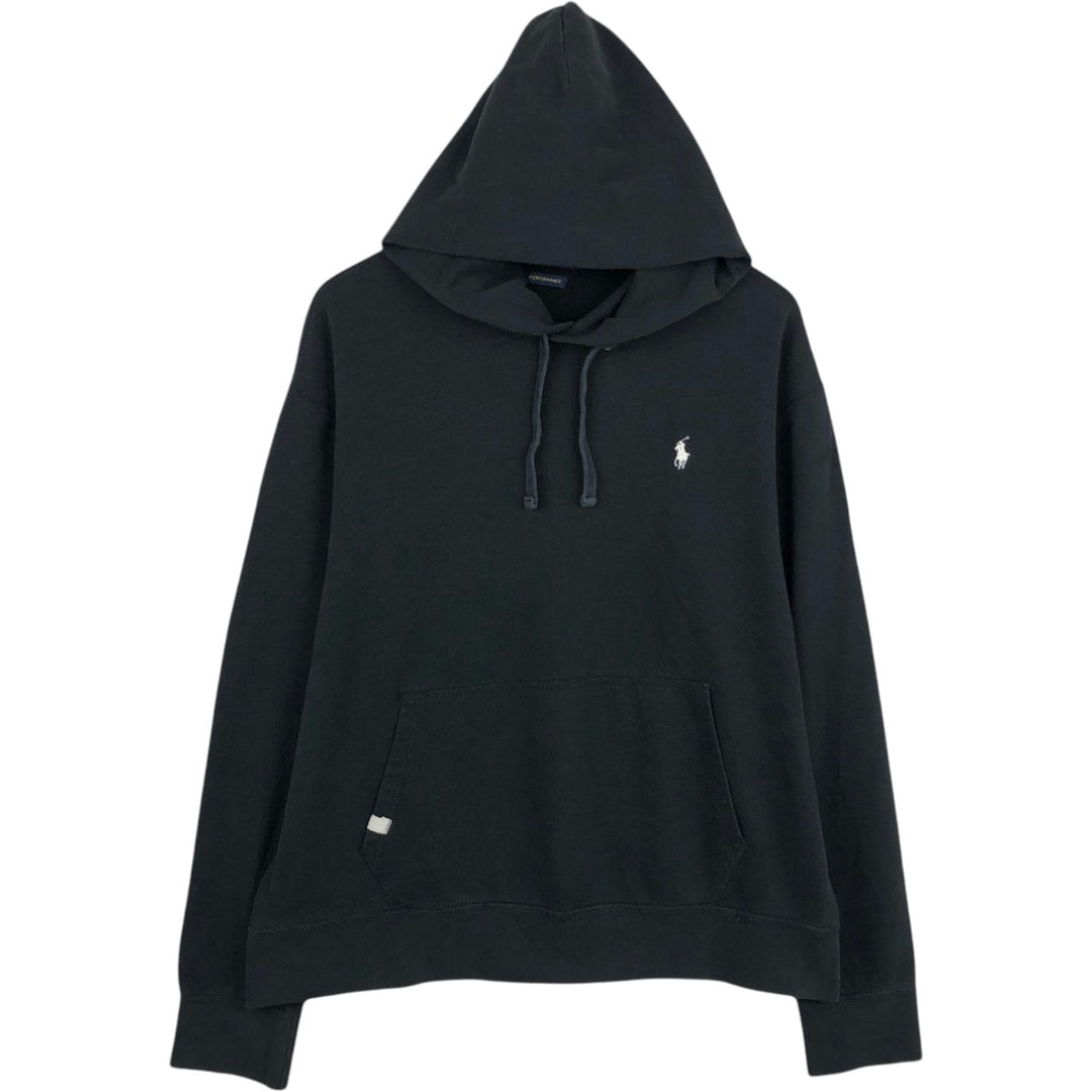 Ralph Lauren POLO RALPH LAUREN PERFORMANCE sweatshirt pullover hoodie, men's size XL unclear black type Vintage Second Hand