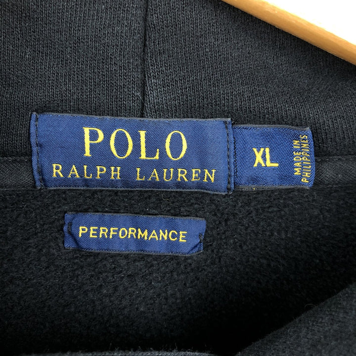 Ralph Lauren POLO RALPH LAUREN PERFORMANCE sweatshirt pullover hoodie, men's size XL unclear black type Vintage Second Hand