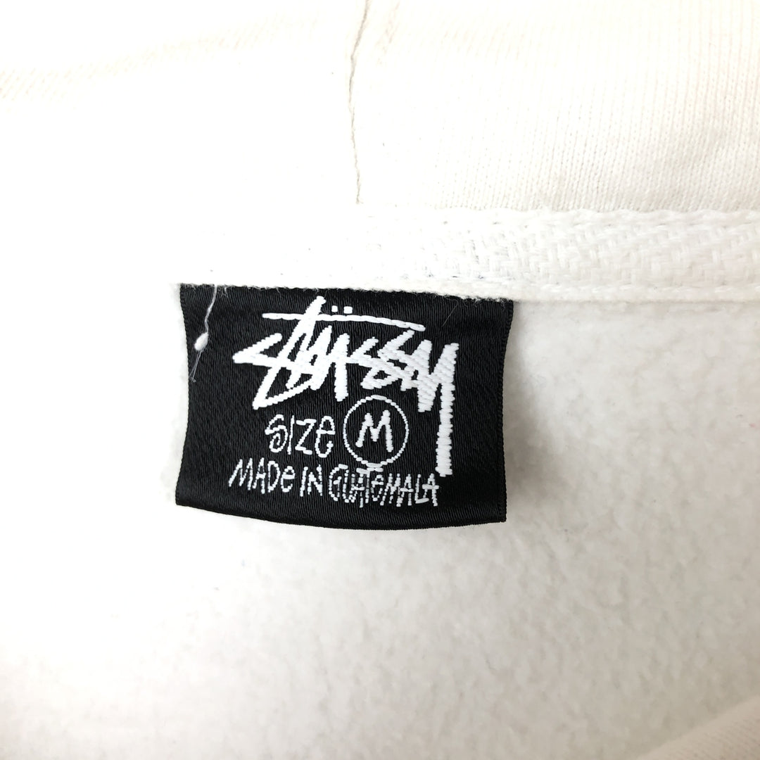Stussy sweatshirt pullover hoodie, men's size M polyester white type Vintage Second Hand