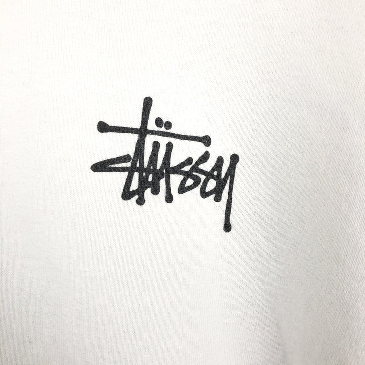 Stussy sweatshirt pullover hoodie, men's size M polyester white type Vintage Second Hand