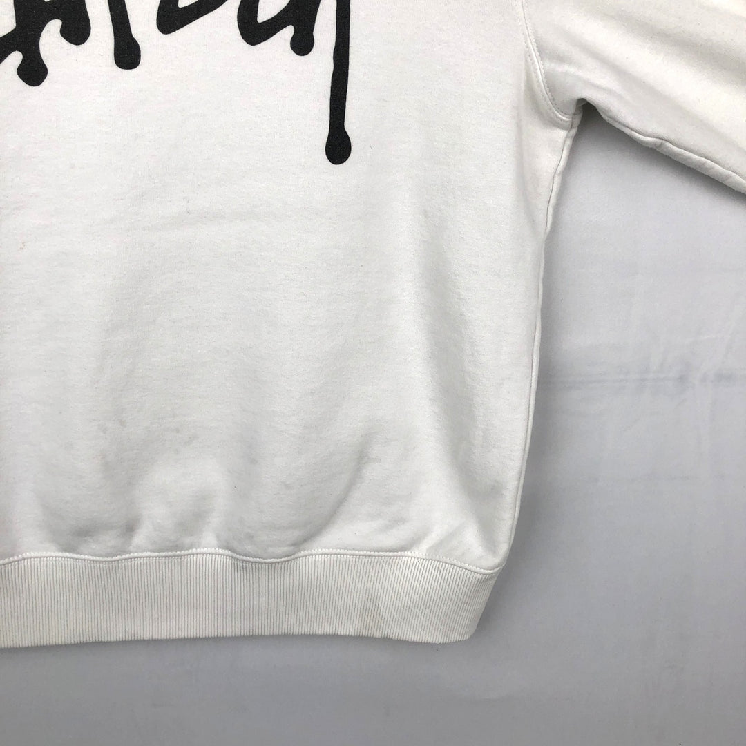 Stussy sweatshirt pullover hoodie, men's size M polyester white type Vintage Second Hand