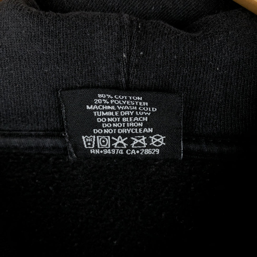 STUSSY sweatshirt pullover hoodie, men's size L cotton black type Vintage Second Hand