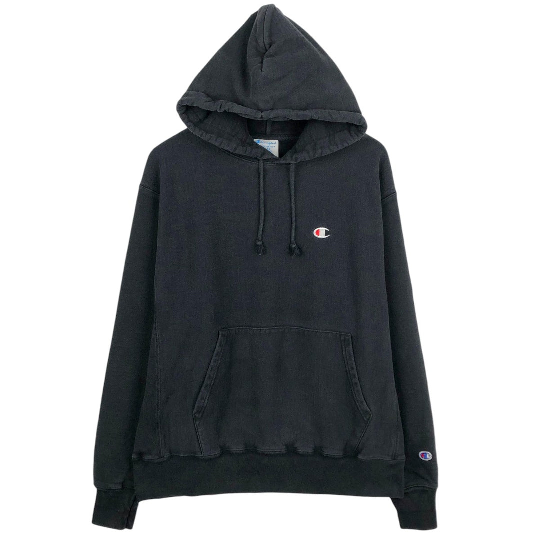 Champion REVERSE WEAVE Reverse Weave Sweat Pullover Hoodie Men's L size cotton black type Vintage Second Hand
