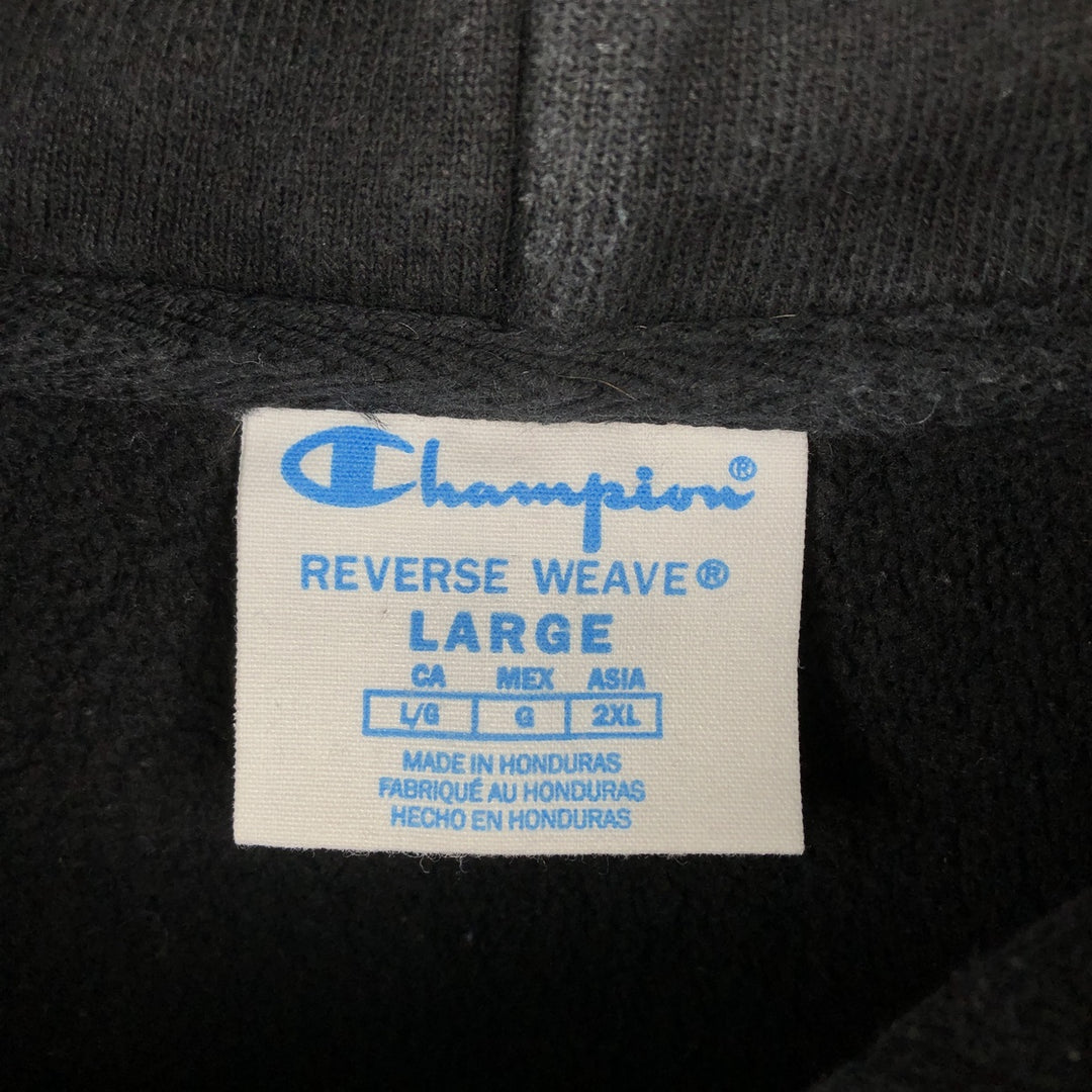 Champion REVERSE WEAVE Reverse Weave Sweat Pullover Hoodie Men's L size cotton black type Vintage Second Hand