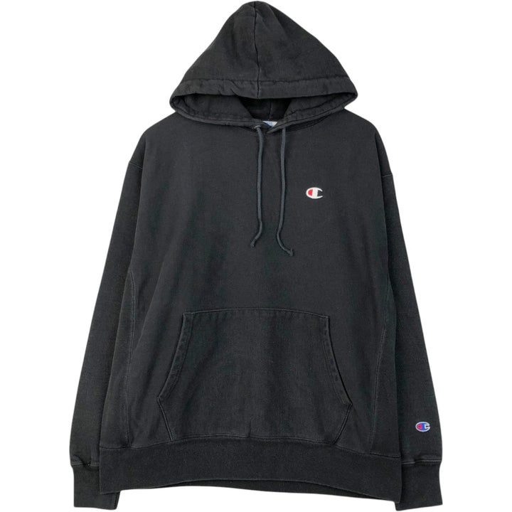 Champion REVERSE WEAVE Reverse Weave Sweat Pullover Hoodie Men's L size cotton black type Vintage Second Hand
