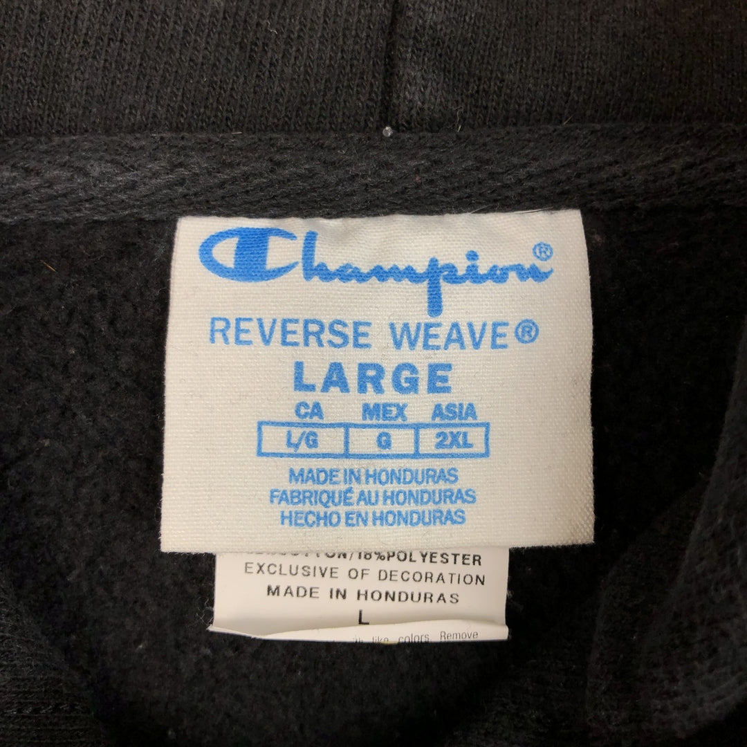 Champion REVERSE WEAVE Reverse Weave Sweat Pullover Hoodie Men's L size cotton black type Vintage Second Hand