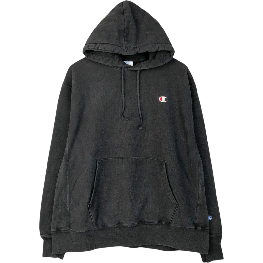 Champion Sweatshirt Pullover Hoodie Men's XL cotton black type Vintage Second Hand
