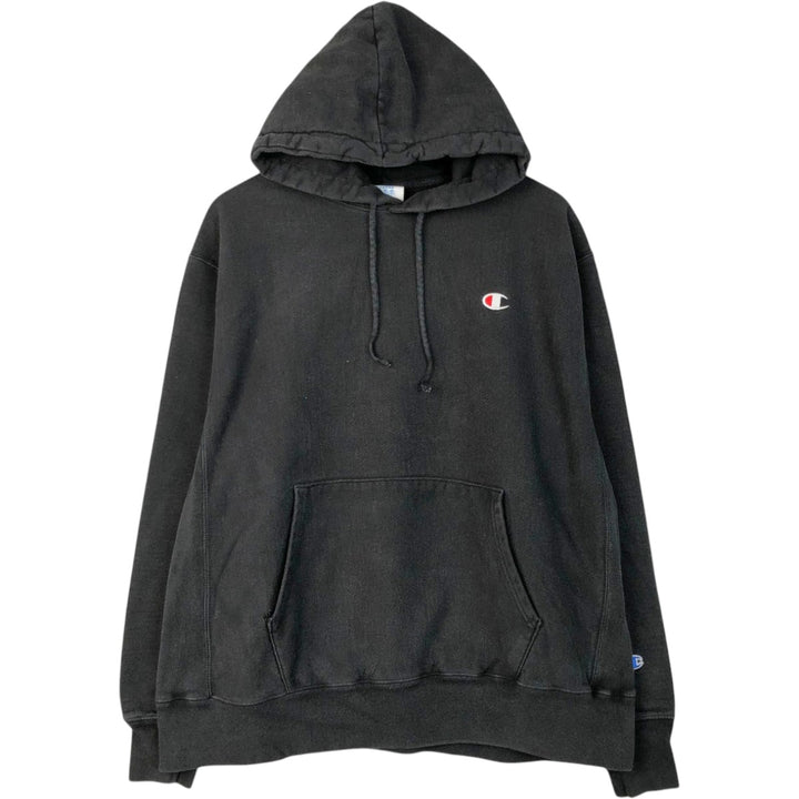 Champion Sweatshirt Pullover Hoodie Men's XL cotton black type Vintage Second Hand