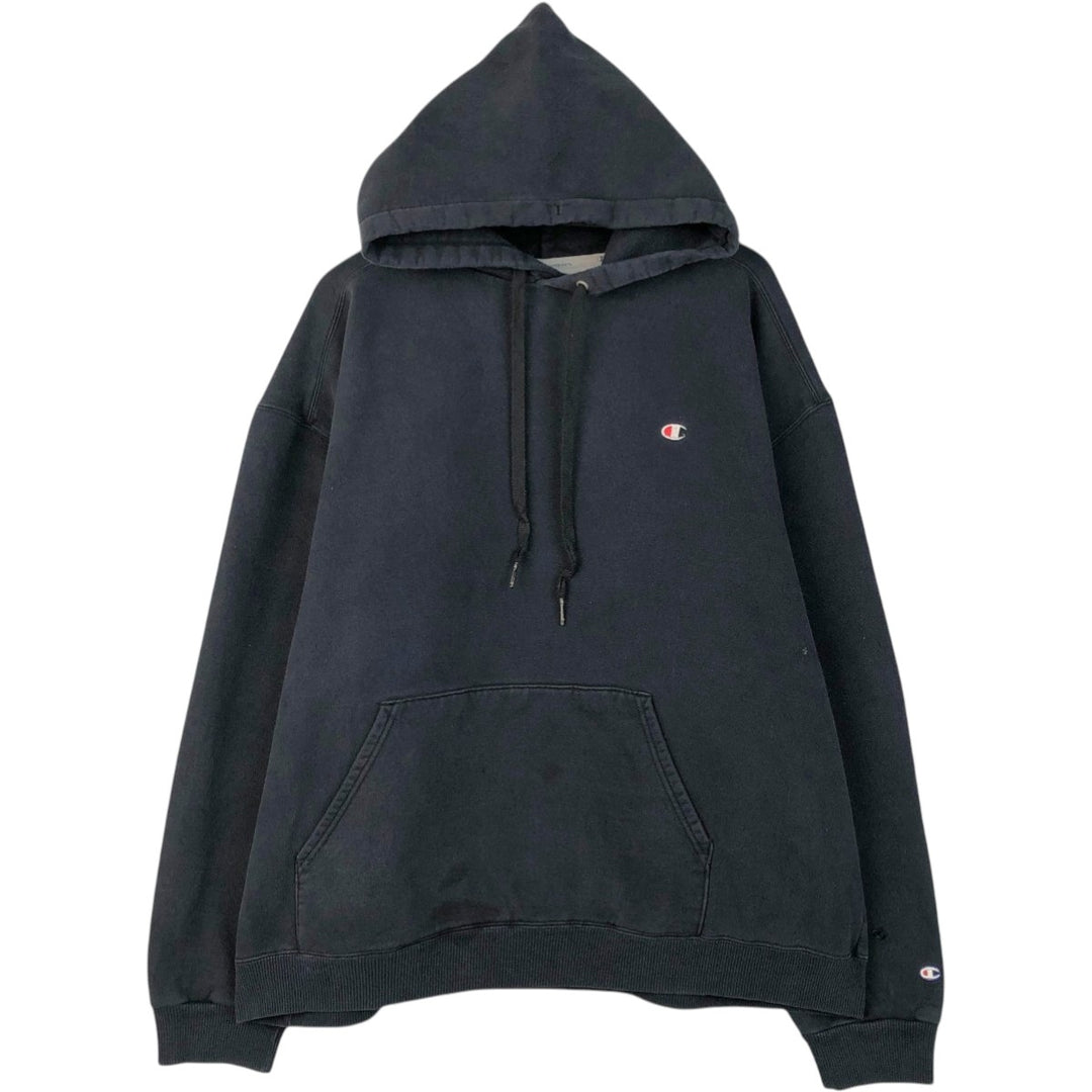 Champion Authentic Athletic Apparel Sweatshirt Pullover Hoodie, Men's XXL cotton navy blue type Vintage Second Hand