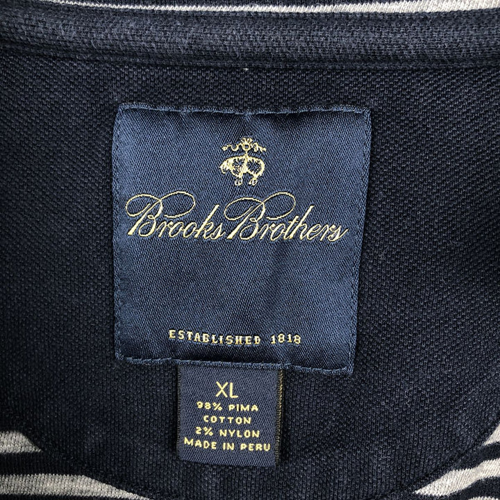 Brooks Brothers MICHIGAN University of Michigan College Piqué Half-Zip Sweatshirt (Men's XL equivalent) Pima Cotton navy blue type Vintage Second Hand