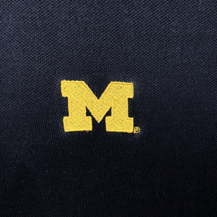 Brooks Brothers MICHIGAN University of Michigan College Piqué Half-Zip Sweatshirt (Men's XL equivalent) Pima Cotton navy blue type Vintage Second Hand